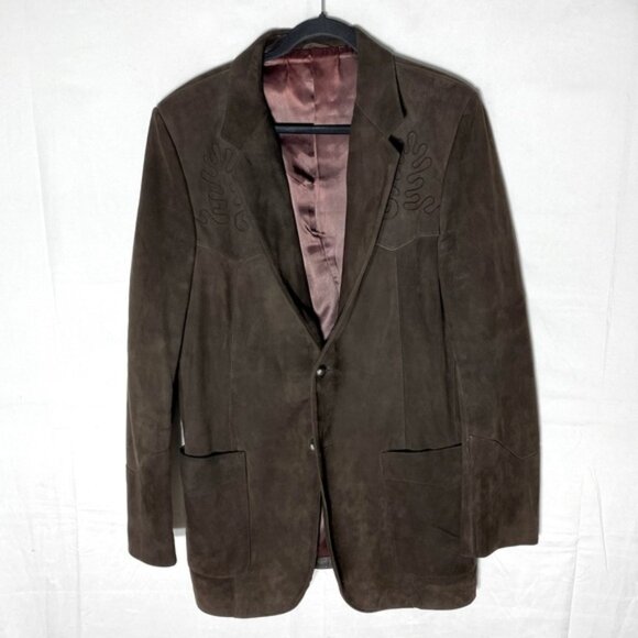 Vintage Miracle Brown Suede Leather & Sheepskin Two Button...